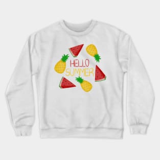 Hello Summer tropical fruits Crewneck Sweatshirt